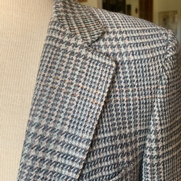 LANVIN PARIS PRINCE OF WALES GLEN PLAID CHECK SCOTLAND WOOL BLAZER SPORTCOAT - Picture 5 of 14